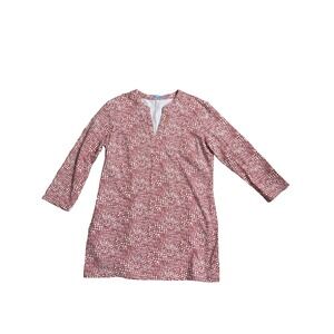 J McLaughlin Top Women's Large Pink Red Tunic Signature Catalina Cloth Shirt